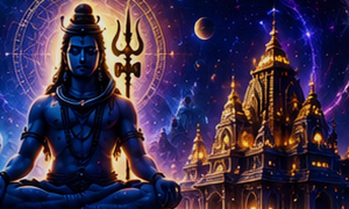 Lord Shiva and sacred temple
